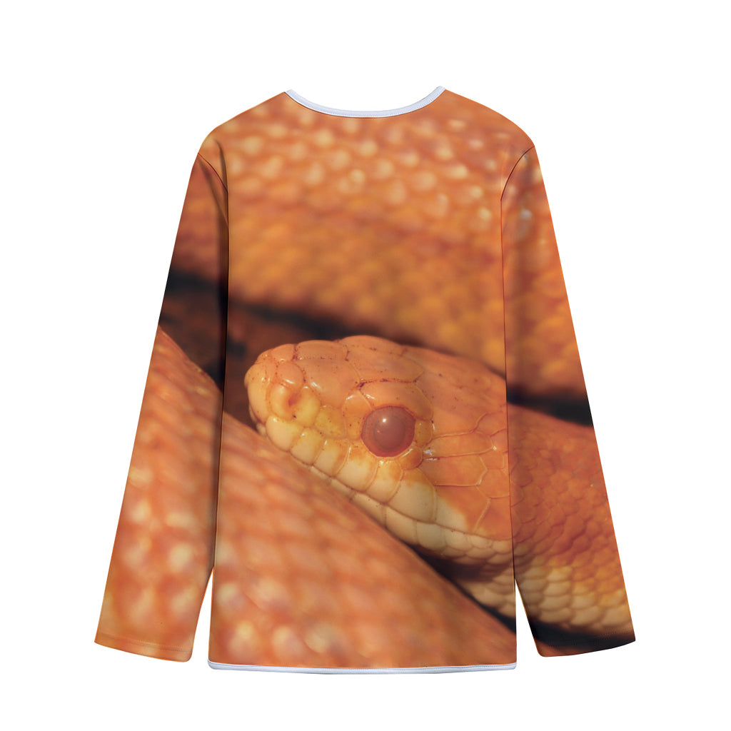Orange Snake Print Long Sleeve Short Coat