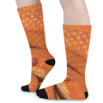 Orange Snake Print Long Socks