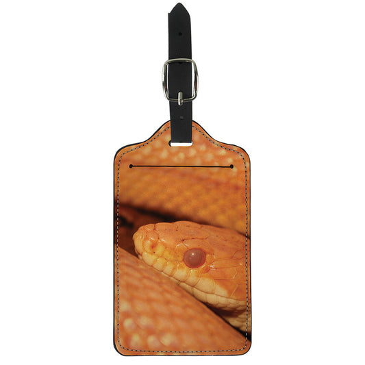 Orange Snake Print Luggage Tag