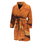 Orange Snake Print Men's Bathrobe