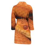 Orange Snake Print Men's Bathrobe
