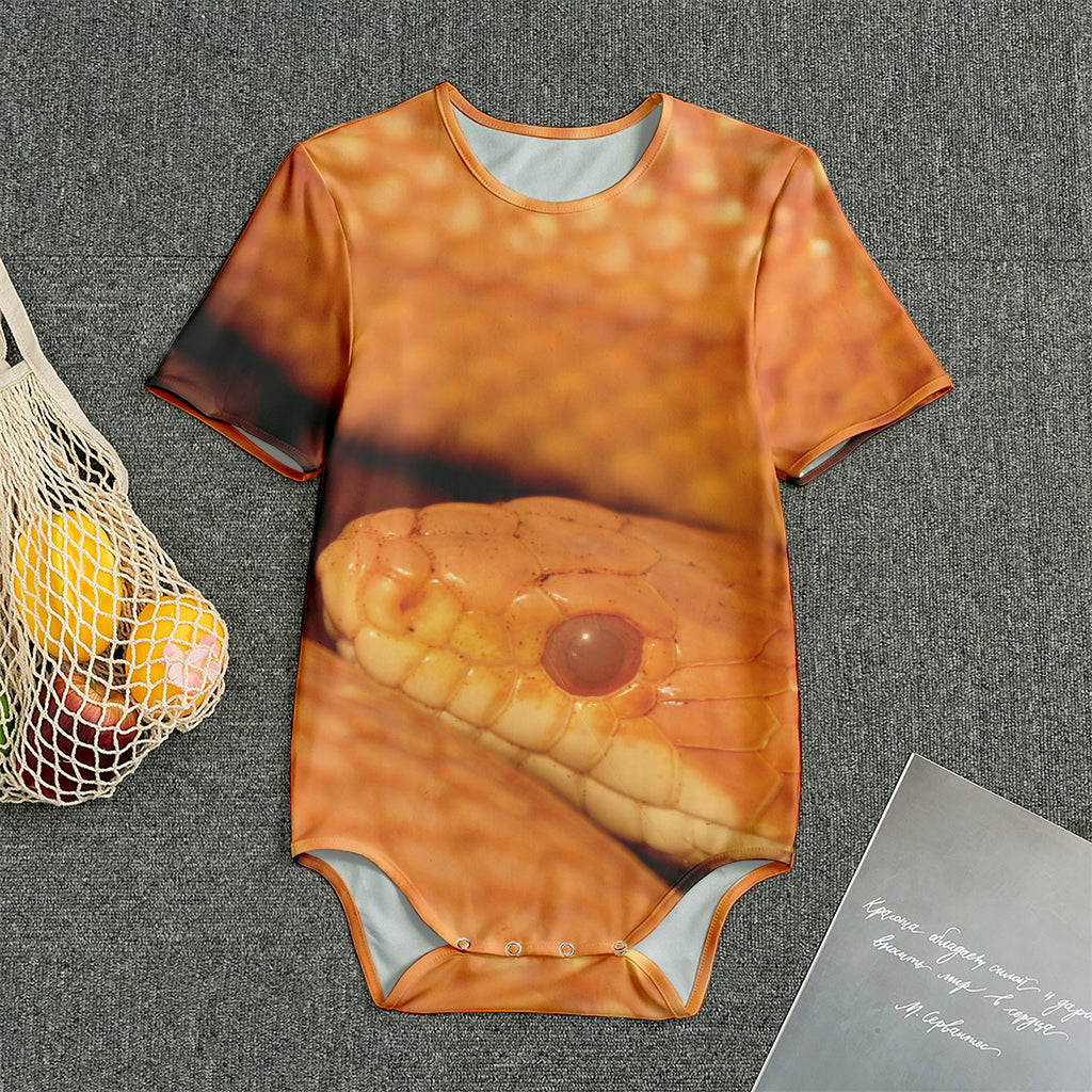 Orange Snake Print Men's Bodysuit