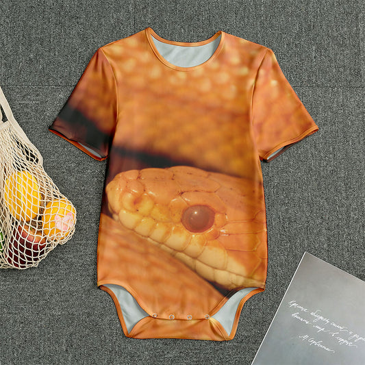 Orange Snake Print Men's Bodysuit