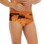 Orange Snake Print Men's Briefs