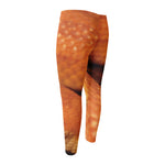 Orange Snake Print Men's Compression Pants