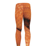 Orange Snake Print Men's leggings