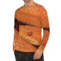 Orange Snake Print Men's Long Sleeve Rash Guard