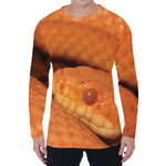 Orange Snake Print Men's Long Sleeve T-Shirt