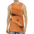 Orange Snake Print Men's Muscle Tank Top