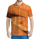 Orange Snake Print Men's Polo Shirt