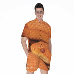 Orange Snake Print Men's Rompers