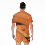 Orange Snake Print Men's Rompers
