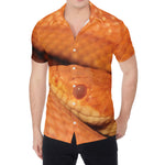 Orange Snake Print Men's Shirt