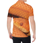 Orange Snake Print Men's Shirt