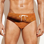 Orange Snake Print Men's Swim Briefs