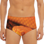 Orange Snake Print Men's Triangle Swim Briefs