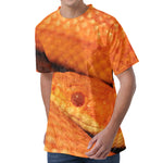 Orange Snake Print Men's Velvet T-Shirt