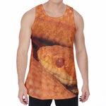 Orange Snake Print Men's Velvet Tank Top