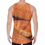 Orange Snake Print Men's Velvet Tank Top