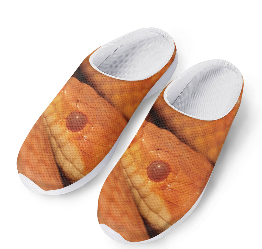 Orange Snake Print Mesh Casual Shoes