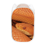 Orange Snake Print Mesh Laundry Hamper