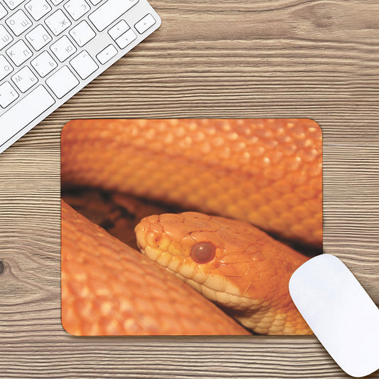 Orange Snake Print Mouse Pad