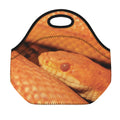 Orange Snake Print Neoprene Lunch Bag