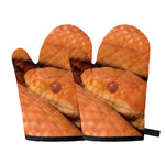 Orange Snake Print Oven Mitts