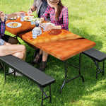 Orange Snake Print Picnic Table Cover