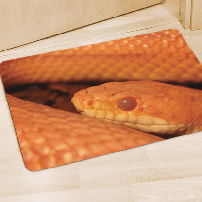 Orange Snake Print Polyester Doormat