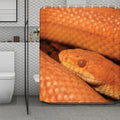 Orange Snake Print Polyester Shower Curtain