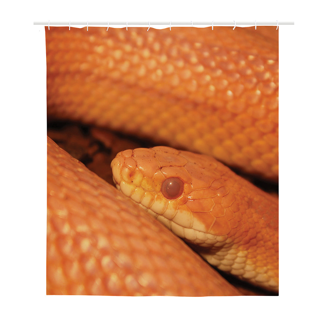 Orange Snake Print Polyester Shower Curtain