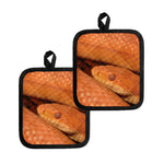 Orange Snake Print Pot Holders