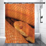 Orange Snake Print Premium Shower Curtain