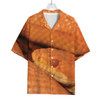 Orange Snake Print Rayon Hawaiian Shirt