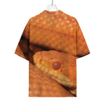 Orange Snake Print Rayon Hawaiian Shirt