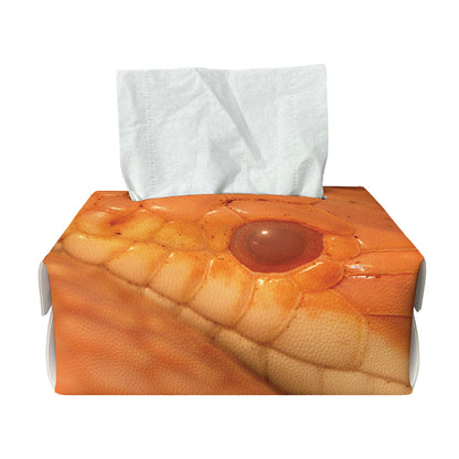 Orange Snake Print Rectangle Tissue Box Cover