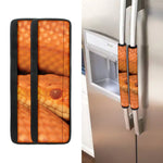 Orange Snake Print Refrigerator Handle Covers
