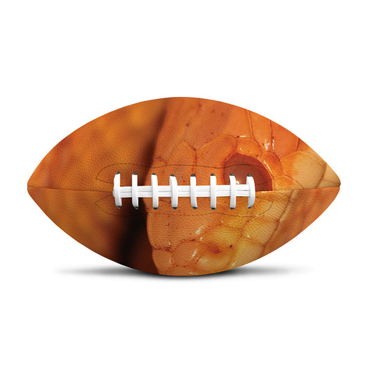 Orange Snake Print Rugby Ball