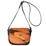 Orange Snake Print Saddle Bag