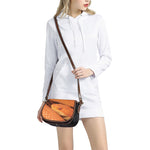 Orange Snake Print Saddle Bag