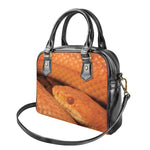 Orange Snake Print Shoulder Handbag