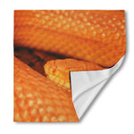 Orange Snake Print Silk Bandana