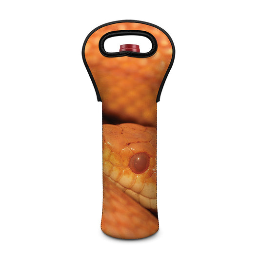 Orange Snake Print Single Neoprene Wine Tote