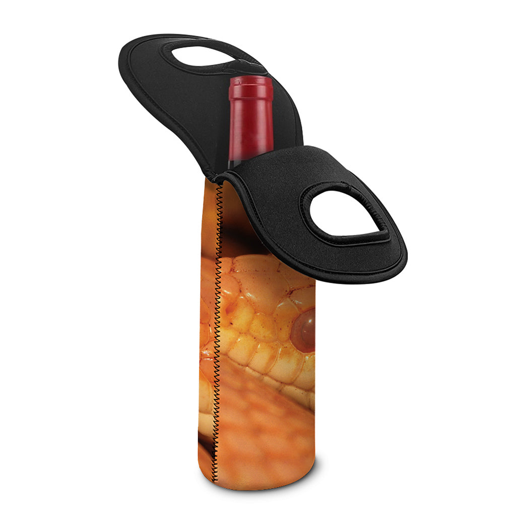 Orange Snake Print Single Neoprene Wine Tote
