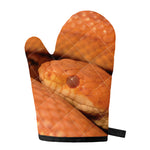 Orange Snake Print Single Oven Mitt