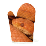 Orange Snake Print Single Oven Mitt