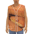Orange Snake Print Sleeveless Baseball Jersey