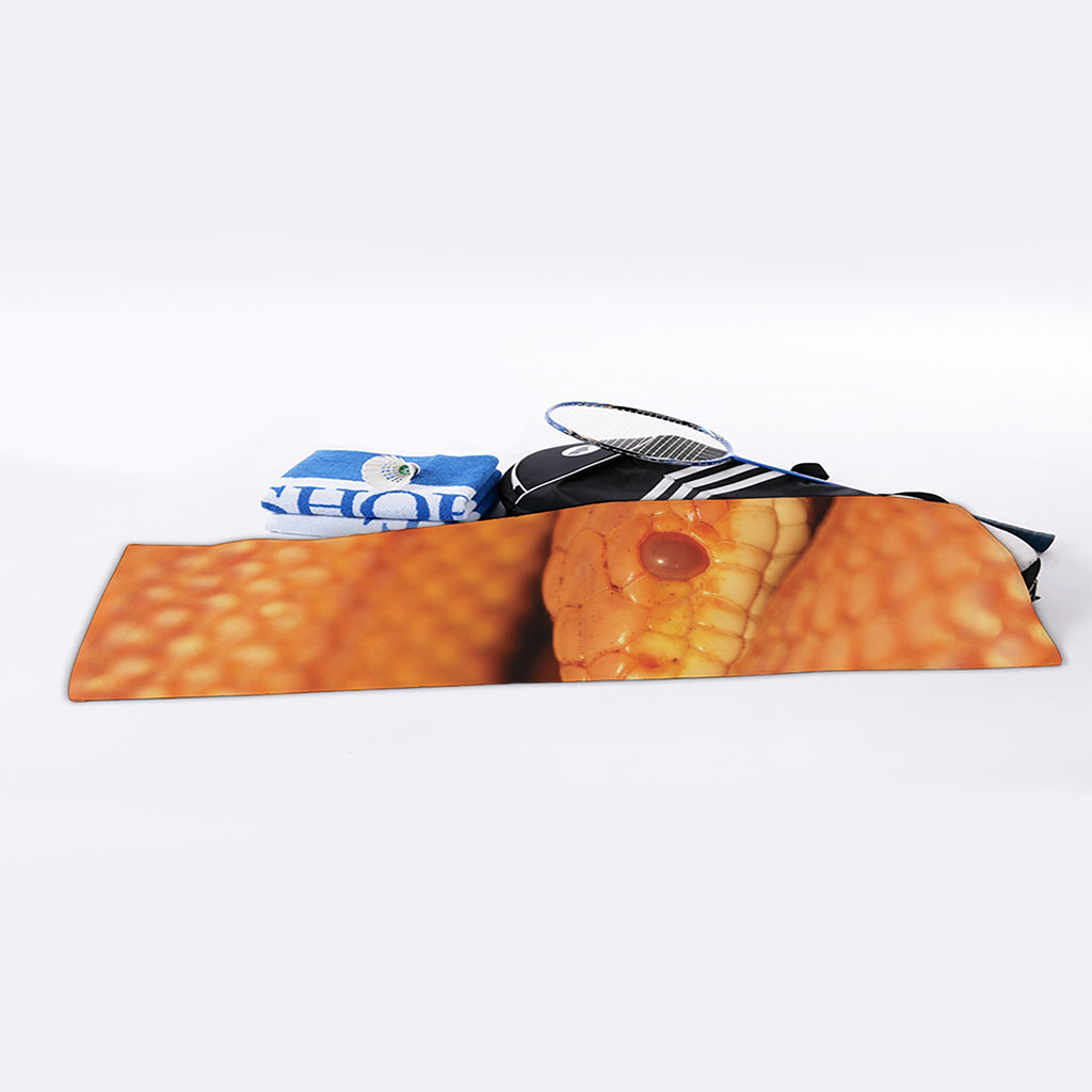 Orange Snake Print Sports Towel