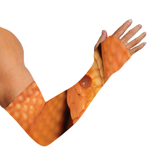 Orange Snake Print Sun Protection Arm Sleeves